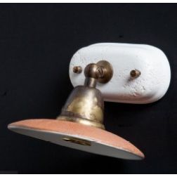 ANTICO TOSCANO APPLIQUE SPOT CON SNODO MONTATURA OTTONE PIATTO TERRACOTTA CRISTALENSI OTTONE - Cristalensi Shop Online 2