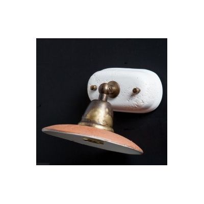 ANTICO TOSCANO APPLIQUE SPOT CON SNODO MONTATURA OTTONE PIATTO TERRACOTTA CRISTALENSI OTTONE - Cristalensi Shop Online