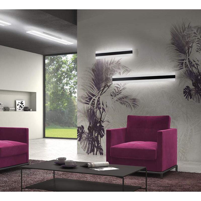 DOUP A66 PLAFONIERA APPLIQUE MODERNA LED 43W LUCE 3000-4000K FASCIA IN METALLO 14 COLORI BIEMISSIONE DI LUCE PROMOINGROSS - Cris