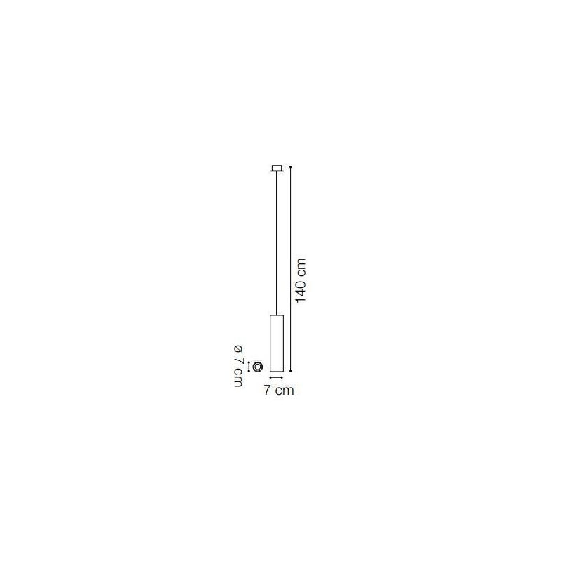 SOSPENSIONE IN CEMENTO H38 DIAMETRO 7 CON LAMPADINA GU10 CAVO SETA NERO CRISTALENSI - Cristalensi Shop Online