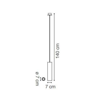 SOSPENSIONE IN CEMENTO H38 DIAMETRO 7 CON LAMPADINA GU10 CAVO SETA NERO CRISTALENSI - Cristalensi Shop Online