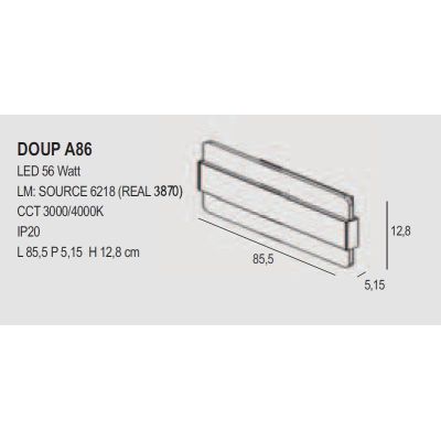 DOUP A86 PLAFONIERA APPLIQUE MODERNA LED 56W LUCE 3000-4000K FASCIA IN METALLO 14 COLORI BIEMISSIONE DI LUCE PROMOINGROSS - Cris
