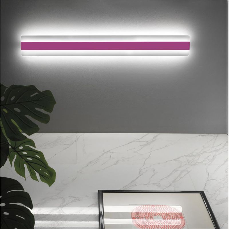 DOUP A106 PLAFONIERA APPLIQUE MODERNA LED 70W LUCE 3000-4000K FASCIA IN METALLO 14 COLORI BIEMISSIONE DI LUCE PROMOINGROSS - Cri