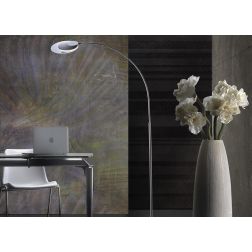 ARCH LAMPADA DA TERRA ORIENTABILE IN METALLO BIANCO O NERO LED 25W LUCE 3000K ALTEZZA CM 210 MODERNA PROMOINGROSS - Cristalensi