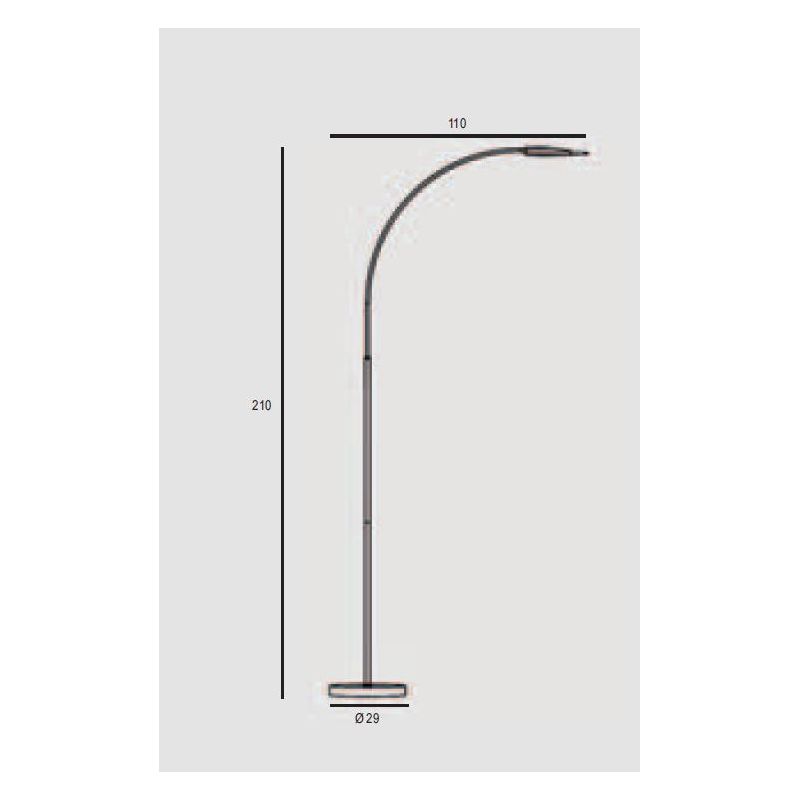 ARCH LAMPADA DA TERRA ORIENTABILE IN METALLO BIANCO O NERO LED 25W LUCE 3000K ALTEZZA CM 210 MODERNA PROMOINGROSS - Cristalensi