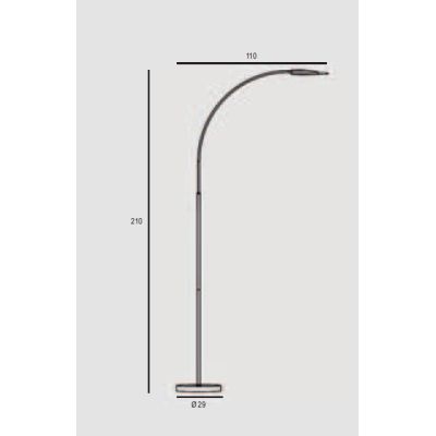 ARCH LAMPADA DA TERRA ORIENTABILE IN METALLO BIANCO O NERO LED 25W LUCE 3000K ALTEZZA CM 210 MODERNA PROMOINGROSS - Cristalensi