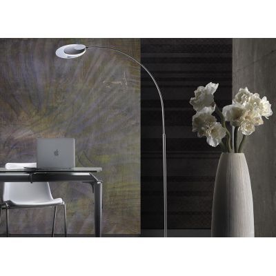 ARCH LAMPADA DA TERRA ORIENTABILE IN METALLO BIANCO O NERO LED 25W LUCE 3000K ALTEZZA CM 210 MODERNA PROMOINGROSS - Cristalensi
