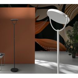 WAY LAMPADA DA TERRA ORIENTABILE IN METALLO BIANCO O NERO LED 30W LUCE 3000K ALTEZZA CM 180 MODERNA PROMOINGROSS - Cristalensi S