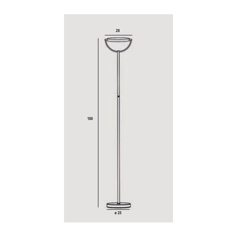 WAY LAMPADA DA TERRA ORIENTABILE IN METALLO BIANCO O NERO LED 30W LUCE 3000K ALTEZZA CM 180 MODERNA PROMOINGROSS - Cristalensi S