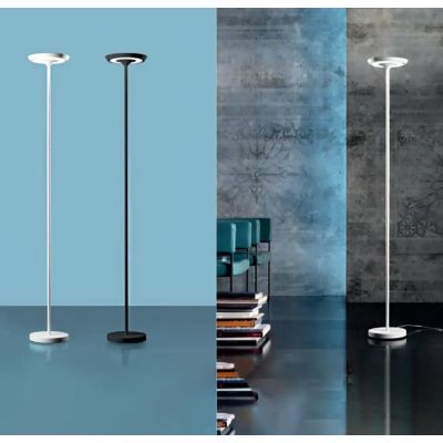 ELLA LAMPADA DA TERRA ALTEZZA CM 180 IN METALLO BIANCO O NERO LED 25W LUCE 3000K DIMMERABILE MODERNA PROMOINGROSS - Cristalensi
