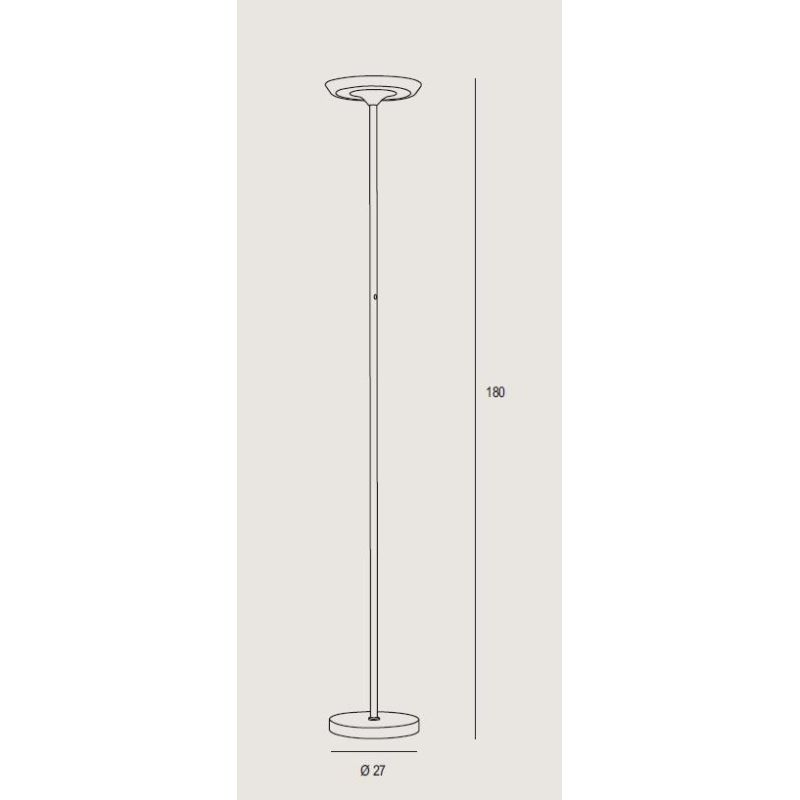 ELLA LAMPADA DA TERRA ALTEZZA CM 180 IN METALLO BIANCO O NERO LED 25W LUCE 3000K DIMMERABILE MODERNA PROMOINGROSS - Cristalensi