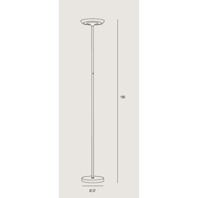 ELLA LAMPADA DA TERRA ALTEZZA CM 180 IN METALLO BIANCO O NERO LED 25W LUCE 3000K DIMMERABILE MODERNA PROMOINGROSS - Cristalensi