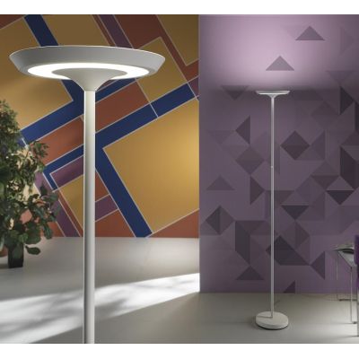 ELLA LAMPADA DA TERRA ALTEZZA CM 180 IN METALLO BIANCO O NERO LED 25W LUCE 3000K DIMMERABILE MODERNA PROMOINGROSS - Cristalensi