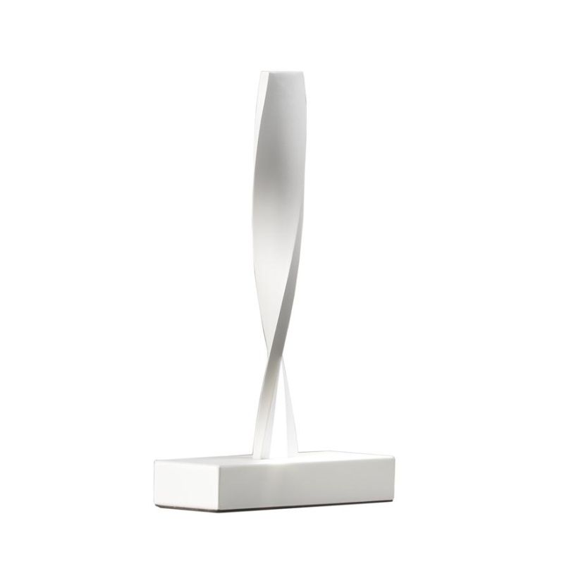 TWIST LAMPADA DA TAVOLO IN METALLO BIANCO LED 6W LUCE 3000K DIMMERABILE ALTEZZA CM 33 MODERNA PROMOINGROSS - Cristalensi Shop On