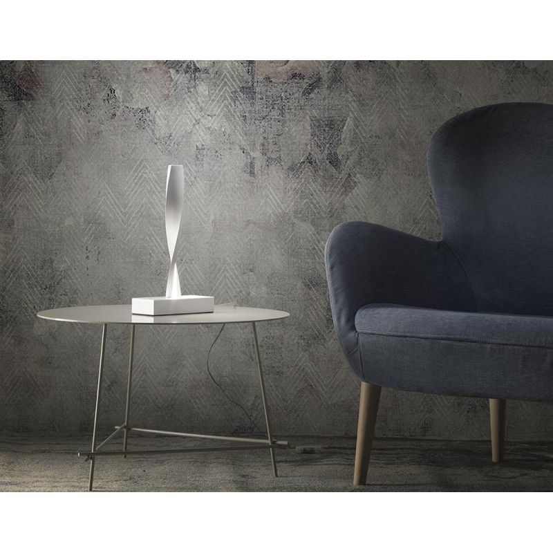 TWIST LAMPADA DA TAVOLO IN METALLO BIANCO LED 6W LUCE 3000K DIMMERABILE ALTEZZA CM 33 MODERNA PROMOINGROSS - Cristalensi Shop On