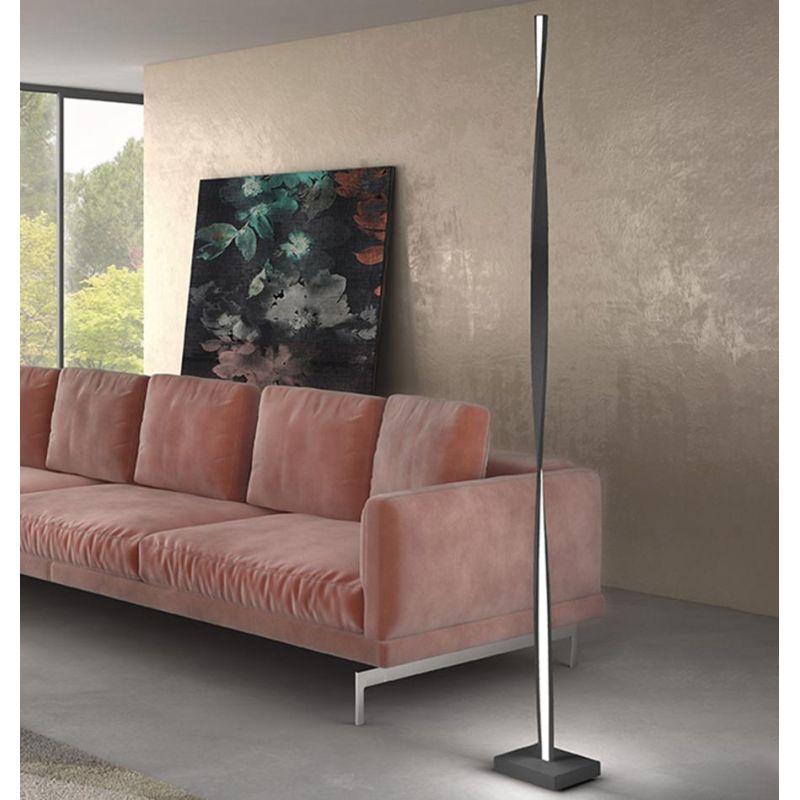 TWIST PIANTANA SINUOSA IN METALLO LED 26W LUCE 3000K DIMMERABILE ALTEZZA CM 180 4 COLORI MODERNA PROMOINGROSS - Cristalensi Shop