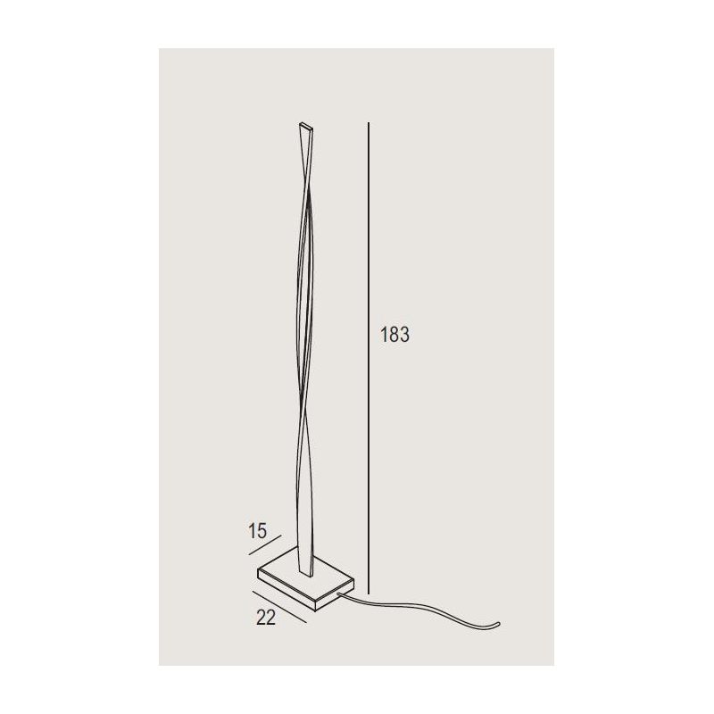 TWIST PIANTANA SINUOSA IN METALLO LED 26W LUCE 3000K DIMMERABILE ALTEZZA CM 180 4 COLORI MODERNA PROMOINGROSS - Cristalensi Shop