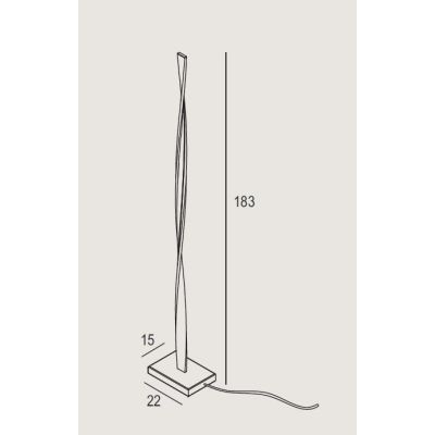 TWIST PIANTANA SINUOSA IN METALLO LED 26W LUCE 3000K DIMMERABILE ALTEZZA CM 180 4 COLORI MODERNA PROMOINGROSS - Cristalensi Shop