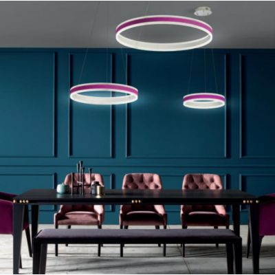 TWIN S60 SOSPENSIONE LED 72W METALLO 14 COLORI DIMMERABILE DINAMICO DA 3000K A 6000K CON TELECOMANDO PROMOINGROSS - Cristalensi