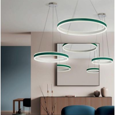 TWIN S80 SOSPENSIONE LED 96W METALLO 14 COLORI DIMMERABILE DINAMICO DA 3000K A 6000K CON TELECOMANDO PROMOINGROSS - Cristalensi