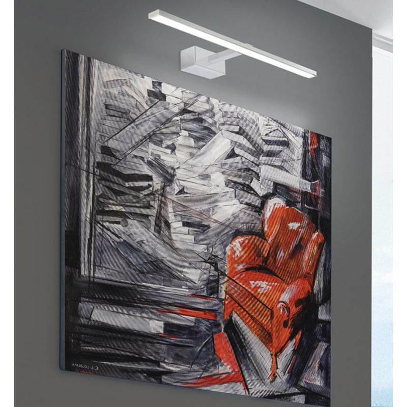 ELEGANCE APPLIQUE CROMO LUCIDO O BIANCA PER SOPRA SPECCHIO QUADRO LED 20W LED CM 83,4 MODERNA PROMOINGROSS - Cristalensi Shop On