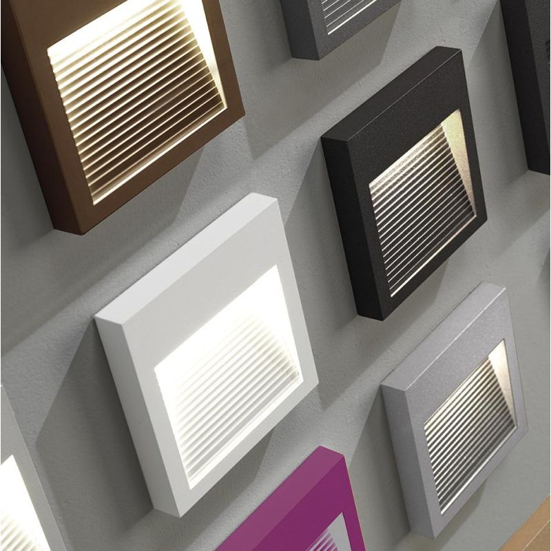 FLAT SEGNAPASSO APPLIQUE IN METALLO 19 COLORI LED 6W LUCE 3000K DESIGN MODERNO
