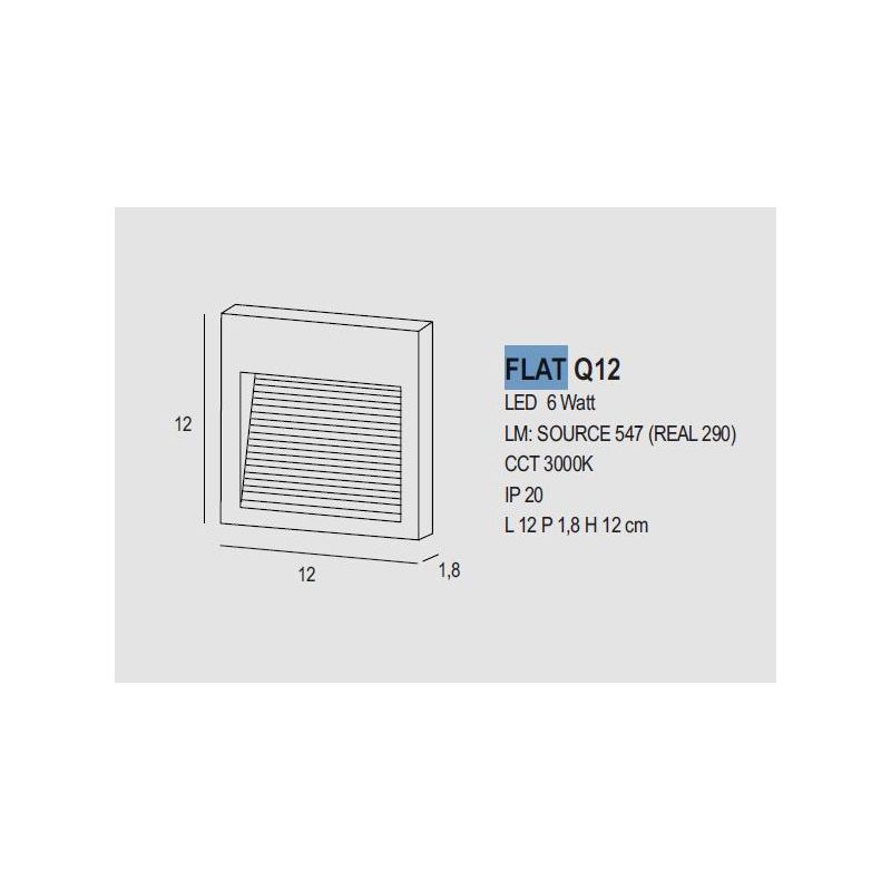 FLAT SEGNAPASSO APPLIQUE IN METALLO 19 COLORI LED 6W LUCE 3000K DESIGN MODERNO