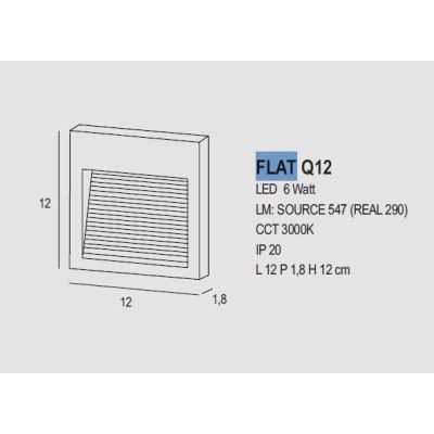 FLAT SEGNAPASSO APPLIQUE IN METALLO 19 COLORI LED 6W LUCE 3000K DESIGN MODERNO
