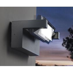 CORNER APPLIQUE ORIENTABILE DA ESTERNI IP65 IN ALLUMINIO BIANCO O NERO LED 18W LUCE 3000K MODERNA 2