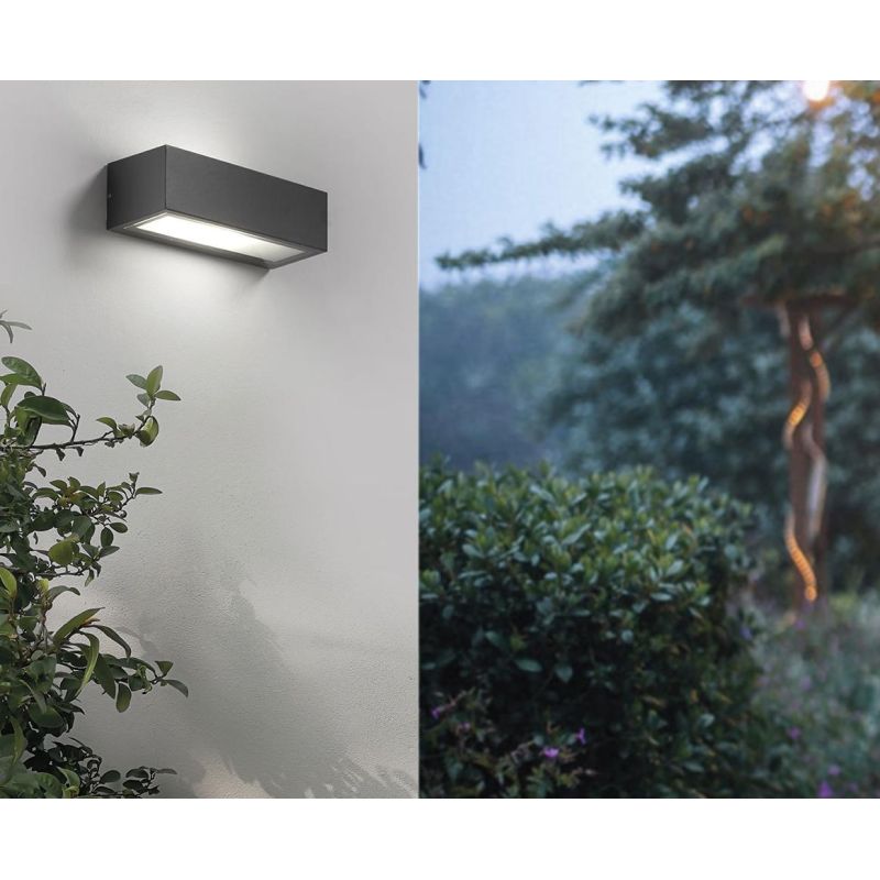 PATHIO APPLIQUE DA ESTERNO IP54 BIEMISSIONE IN ALLUMINIO 4 COLORI LAMPADINA ATTACCO E27 MODERNA