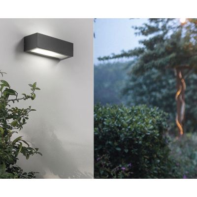 PATHIO APPLIQUE DA ESTERNO IP54 BIEMISSIONE IN ALLUMINIO 4 COLORI LAMPADINA ATTACCO E27 MODERNA