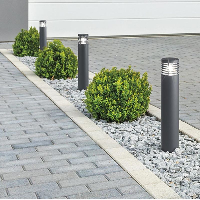 CYLL PALO DA GIARDINO IP65 2 MISURE IN ALLUMINIO GRIGIO PERLA O ANTRACITE LAMPADINA E27 MODERNO