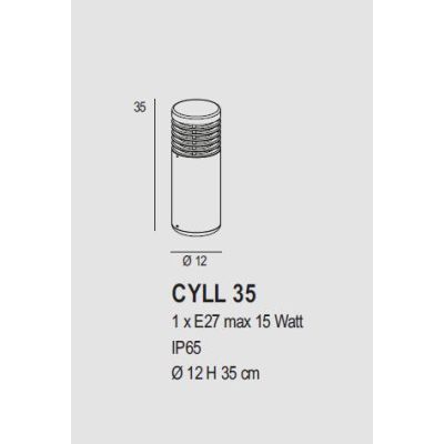 CYLL PALO DA GIARDINO IP65 2 MISURE IN ALLUMINIO GRIGIO PERLA O ANTRACITE LAMPADINA E27 MODERNO