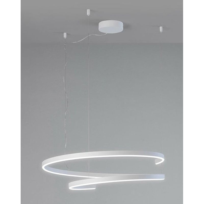 ELIX LAMPADARIO A SOSPENSIONE CIRCOLARE BIANCO IN 3 MISURE CON LED INTEGRATO DIMMERABILE MODERNO