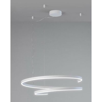 ELIX LAMPADARIO A SOSPENSIONE CIRCOLARE BIANCO IN 3 MISURE CON LED INTEGRATO DIMMERABILE MODERNO