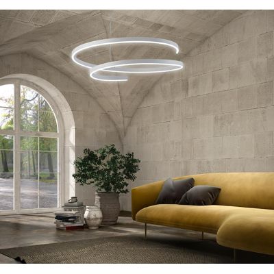ELIX LAMPADARIO A SOSPENSIONE CIRCOLARE BIANCO IN 3 MISURE CON LED INTEGRATO DIMMERABILE MODERNO