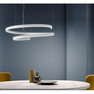 ELIX LAMPADARIO A SOSPENSIONE CIRCOLARE BIANCO IN 3 MISURE CON LED INTEGRATO DIMMERABILE MODERNO