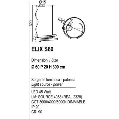 ELIX LAMPADARIO A SOSPENSIONE CIRCOLARE BIANCO IN 3 MISURE CON LED INTEGRATO DIMMERABILE MODERNO