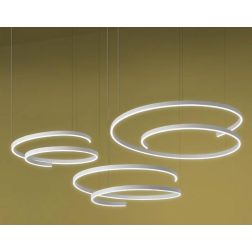 ELIX LAMPADARIO A SOSPENSIONE CIRCOLARE BIANCO IN 3 MISURE CON LED INTEGRATO DIMMERABILE MODERNO
