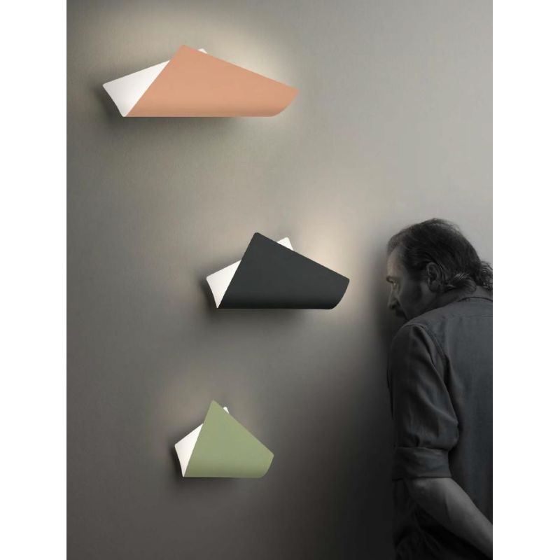 FOLIUM A53 APPLIQUE ORIGINALE IN METALLO 20 COLORI LED 28W LUCE 3000K-4000K DESIN MODERNO
