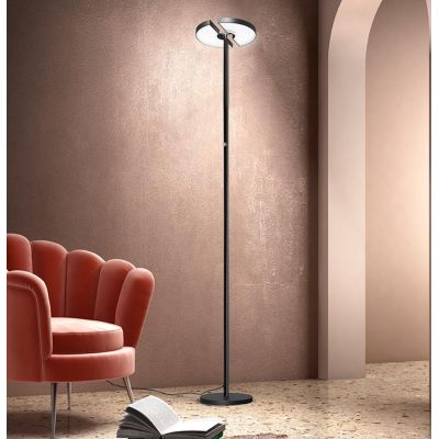 HALF LAMPADA DA TERRA ORIENTABILE IN METALLO BIANCO O NERO LED 30W LUCE 3000K ALTEZZA CM 180 MODERNA