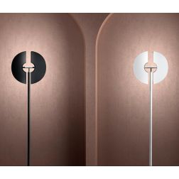 HALF LAMPADA DA TERRA ORIENTABILE IN METALLO BIANCO O NERO LED 30W LUCE 3000K ALTEZZA CM 180 MODERNA