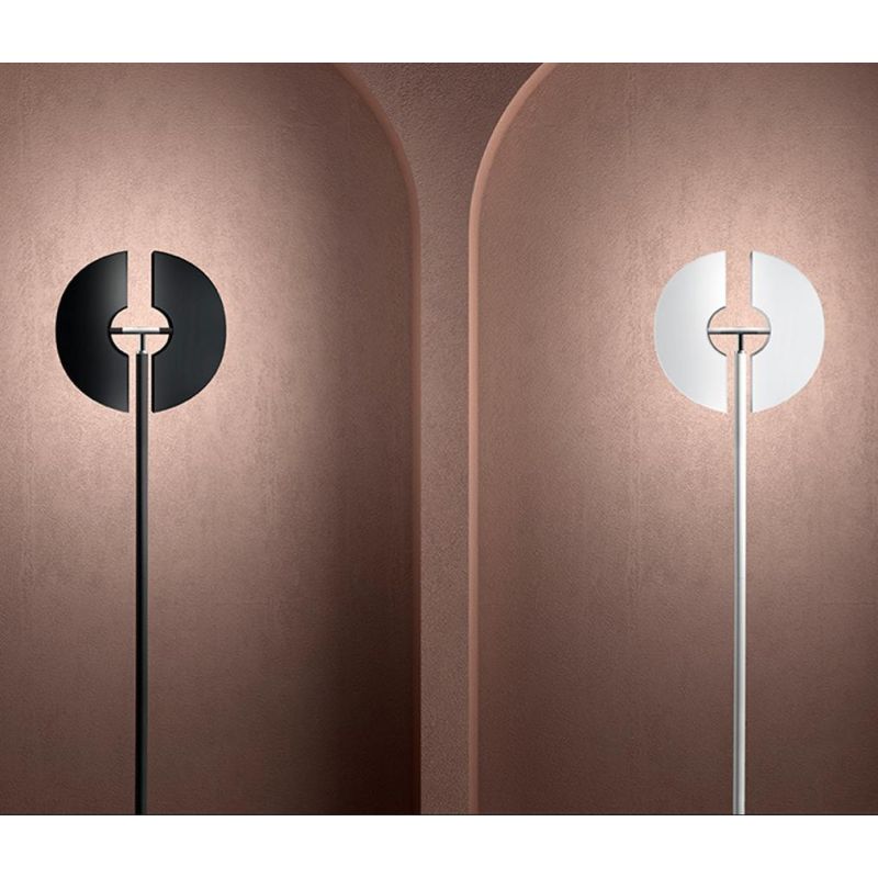 HALF LAMPADA DA TERRA ORIENTABILE IN METALLO BIANCO O NERO LED 30W LUCE 3000K ALTEZZA CM 180 MODERNA
