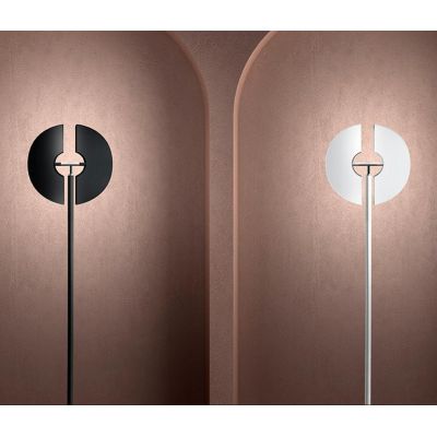 HALF LAMPADA DA TERRA ORIENTABILE IN METALLO BIANCO O NERO LED 30W LUCE 3000K ALTEZZA CM 180 MODERNA