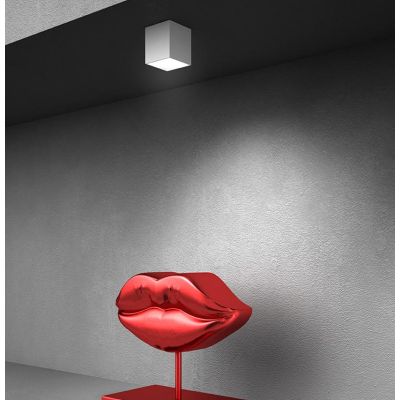 JAR PLAFONIERA A CUBO IN 2 MISURE LED INTEGRATO LUCE 3000K-4000K IN METALLO 20 COLORI DESIGN MODERNO