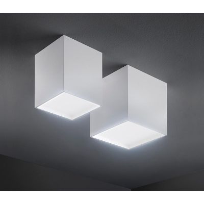 JAR PLAFONIERA A CUBO IN 2 MISURE LED INTEGRATO LUCE 3000K-4000K IN METALLO 20 COLORI DESIGN MODERNO