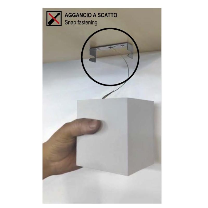 JAR PLAFONIERA A CUBO IN 2 MISURE LED INTEGRATO LUCE 3000K-4000K IN METALLO 20 COLORI DESIGN MODERNO