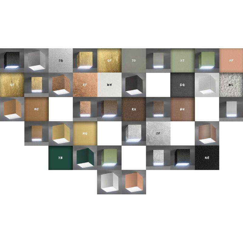 JAR PLAFONIERA A CUBO IN 2 MISURE LED INTEGRATO LUCE 3000K-4000K IN METALLO 20 COLORI DESIGN MODERNO