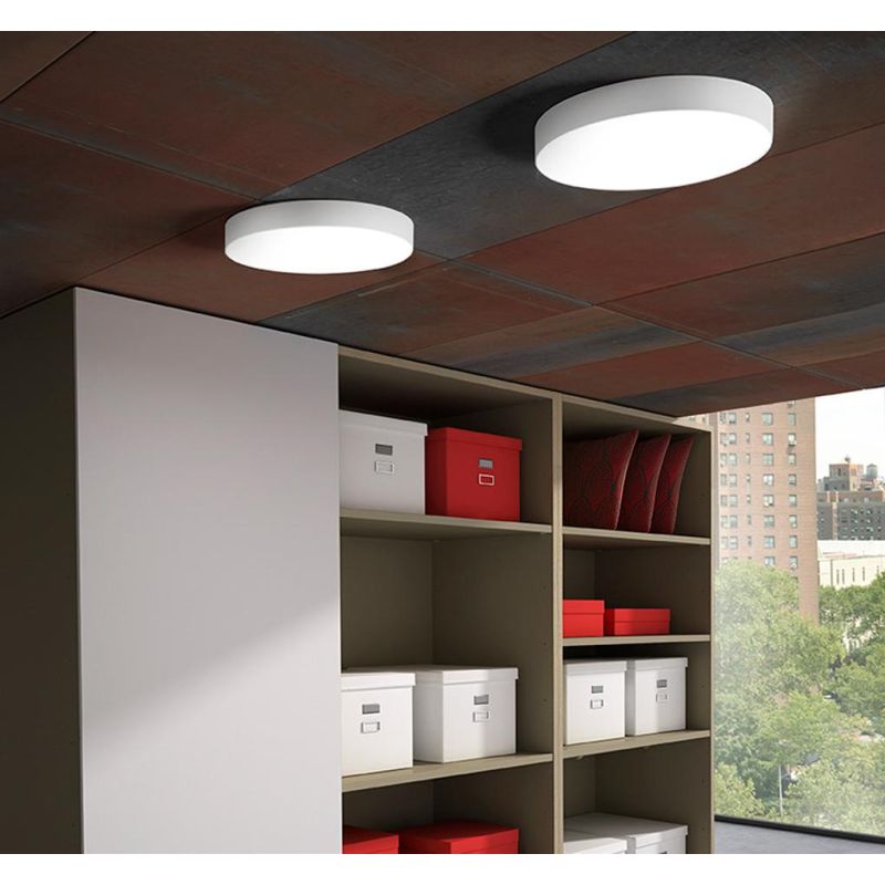 BOX PLAFONIERA ROTONDA D30 CM LED 30W LUCE 3000K-4000K IN METALLO 20 COLORI MODENA
