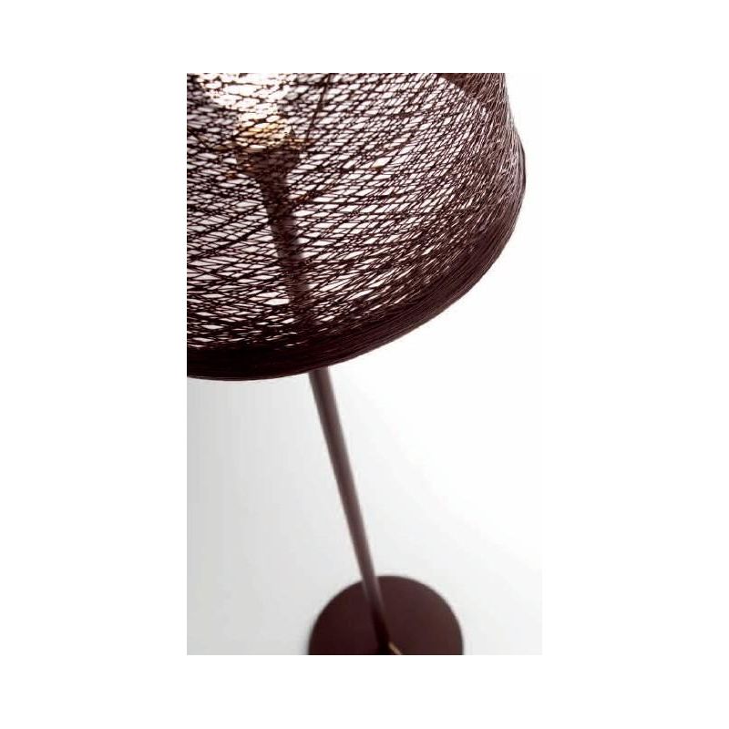 CORDA LAMPADA DA TERRA PICCOLA CON PARALUME IN CORDA INCOLLATA MARRONE O BIANCA Illuminando - Cristalensi Shop Online